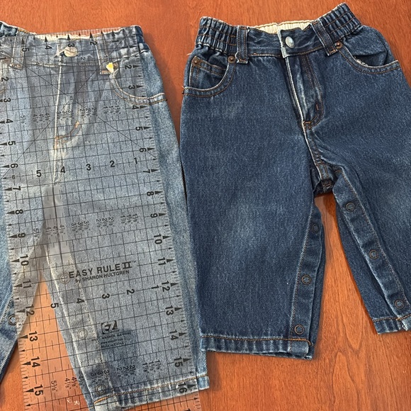 Vintage Old Navy Baby Snap-Leg Denim Jeans Size 6-12 Months - Set of 2 Jeans - Picture 13 of 14